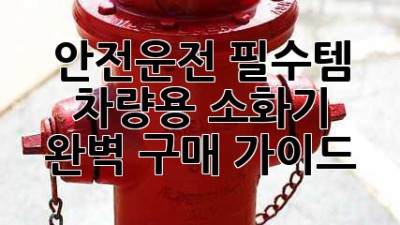 안전운전 필수템! 차량용 소화기 완벽 구매 가이드